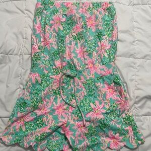 Lilly Pulitzer Pink and Green Floral Shorts